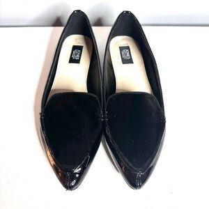 Jones New York - Black Patent Pointed Toe Ballet Flats, Samantha, Vegan, Sz 8